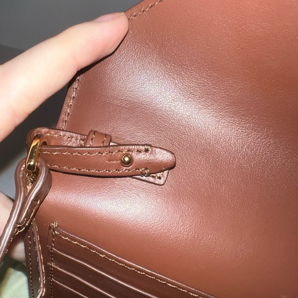 Burberry Hannah Envelope Wallet Handbag Shoulder Bag Strap Nova Check Leather - Picture 8 of 16